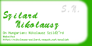 szilard nikolausz business card